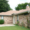View of the patio at the house for rent in Watauga, Texas.